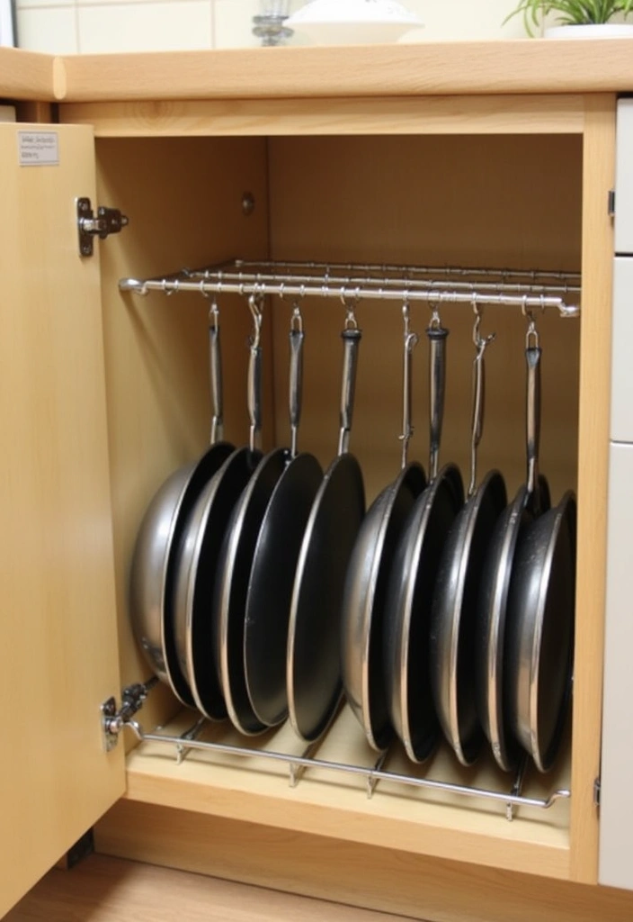 19 Kitchen Cupboard Organization Hacks You'll Wish You Knew Sooner! - 8. Tension Rods for Lids and Cutting Boards