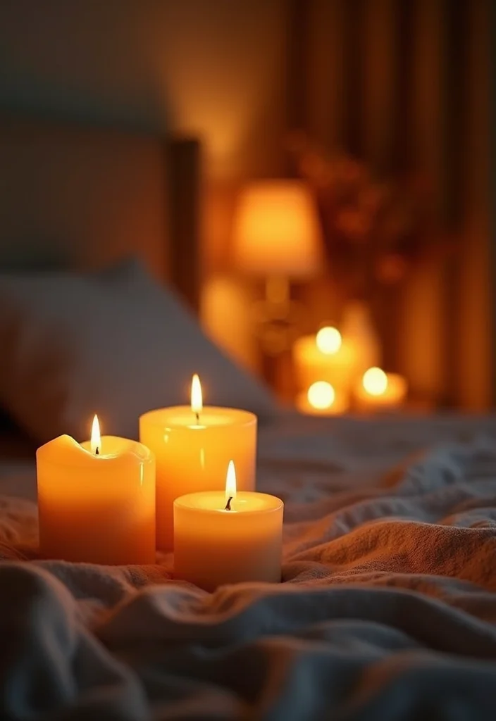 20 Bedroom Inspirations That'll Turn Your Space into a Romantic Retreat (Don't Miss #10!) - 12. Scented Candles