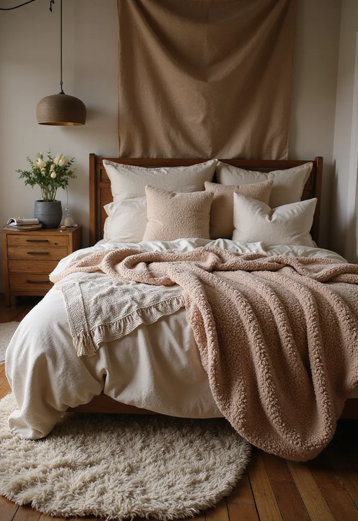 20 Bedroom Inspirations That'll Turn Your Space into a Romantic Retreat (Don't Miss #10!) - 4. Cozy Textures