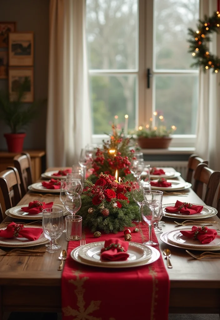 20 Cozy Christmas Touches for Your Living Room That Will Make You Snuggle Up! - 16. Christmas-themed Table Decor
