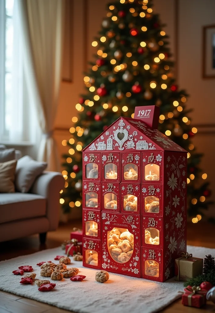 20 Cozy Christmas Touches for Your Living Room That Will Make You Snuggle Up! - 18. Interactive Advent Calendar