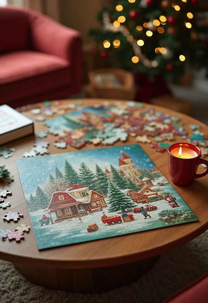 20 Cozy Christmas Touches for Your Living Room That Will Make You Snuggle Up! - 19. Interactive Games and Puzzles