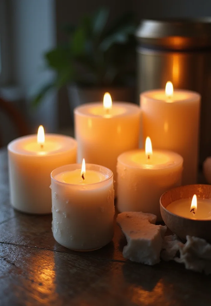 20 Cozy Christmas Touches for Your Living Room That Will Make You Snuggle Up! - 6. Scented Candles for Atmosphere