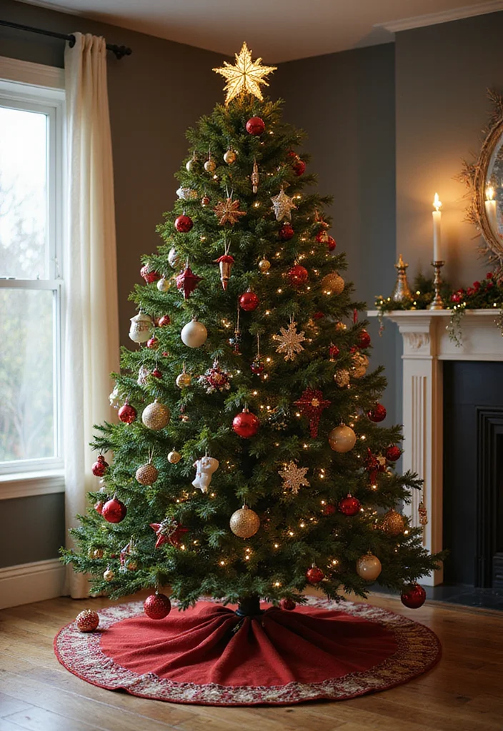 20 Cozy Christmas Touches for Your Living Room That Will Make You Snuggle Up! - 7. A Christmas Tree with Personal Touches