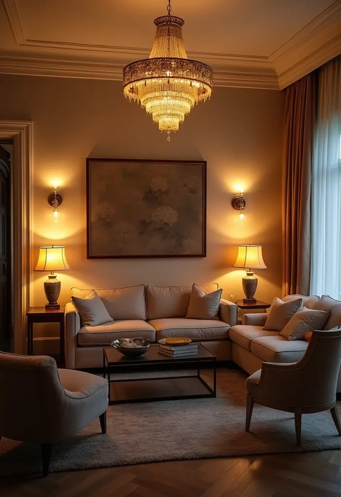 20 Cozy Living Room Ideas That Will Make You Never Want to Leave Your Couch! - 16. Layered Lighting Solutions