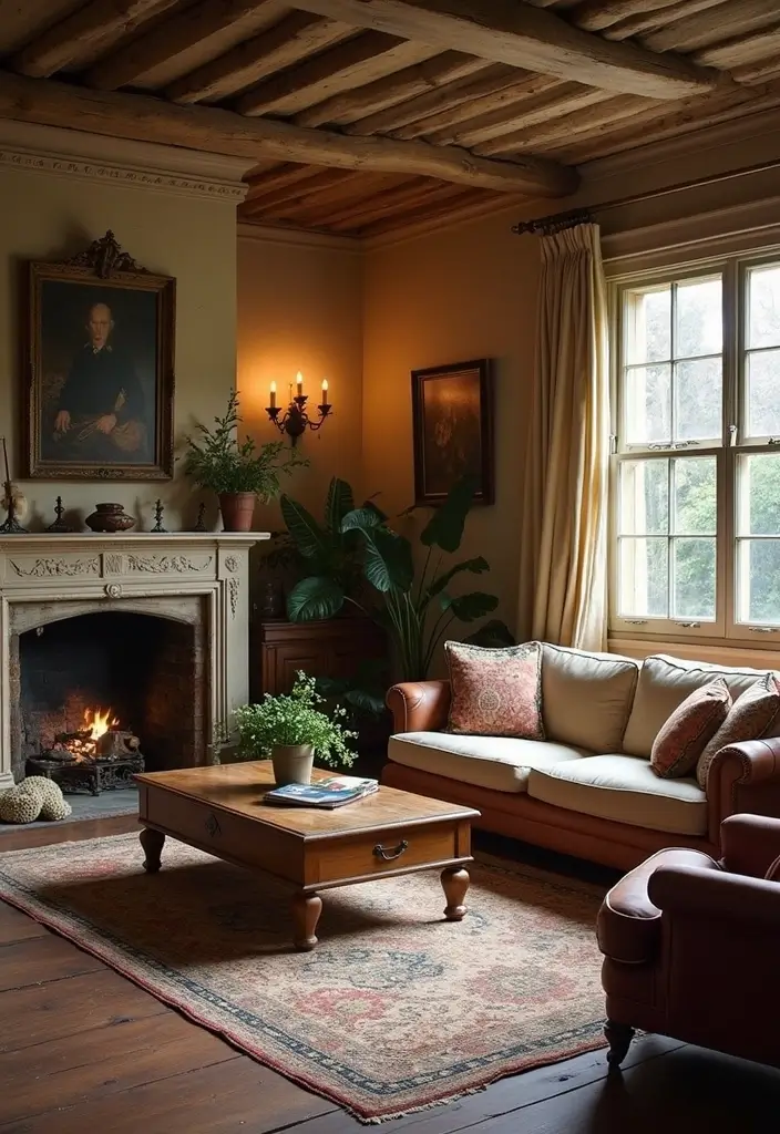 20 Cozy Living Room Ideas That Will Make You Never Want to Leave Your Couch! - 17. Vintage Charm