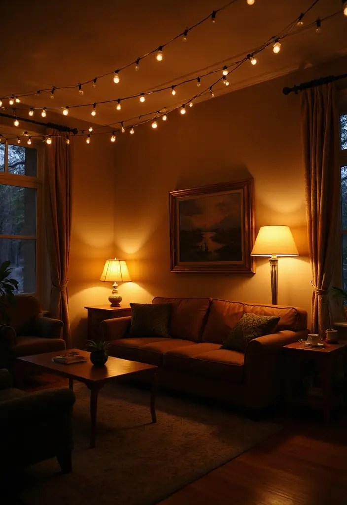 20 Cozy Living Room Ideas That Will Make You Never Want to Leave Your Couch! - 2. Warm Lighting