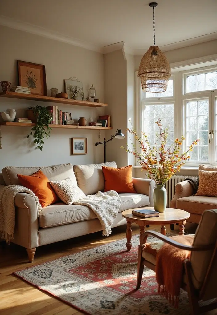 20 Cozy Living Room Ideas That Will Make You Never Want to Leave Your Couch! - 20. Seasonal Decor Swaps