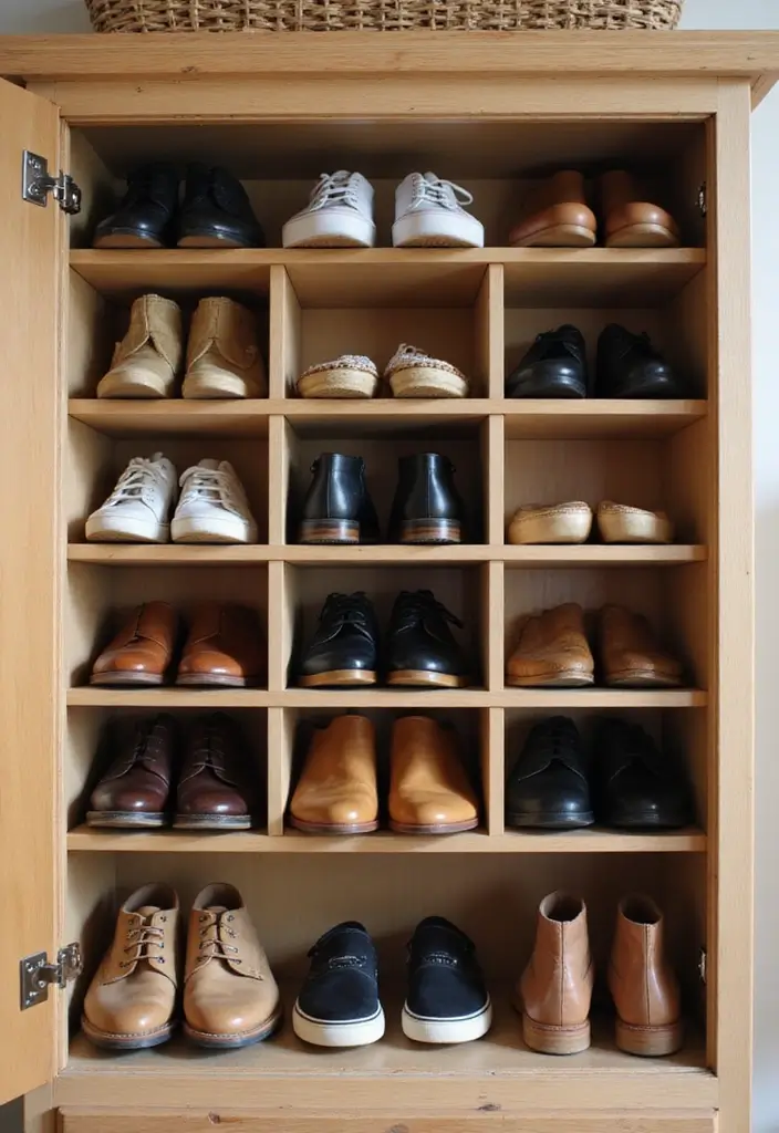 20 Mind-Blowing Small Cupboard Organization Ideas for Your Clothes (You Won't Believe #5!) - 12. Tiered Racks for Shoes