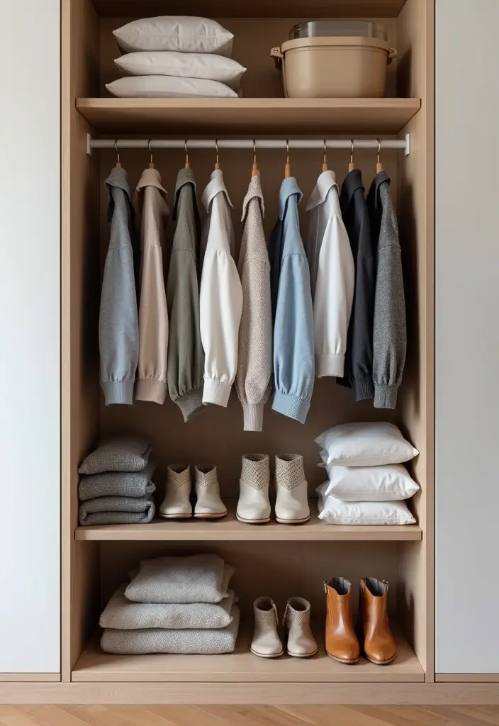 20 Mind-Blowing Small Cupboard Organization Ideas for Your Clothes (You Won't Believe #5!) - 7. Seasonal Rotation