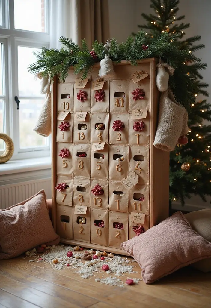 20 Stunning Christmas Living Room Decor Ideas for 2025 That Will Blow Your Mind! - 16. Interactive Advent Calendar