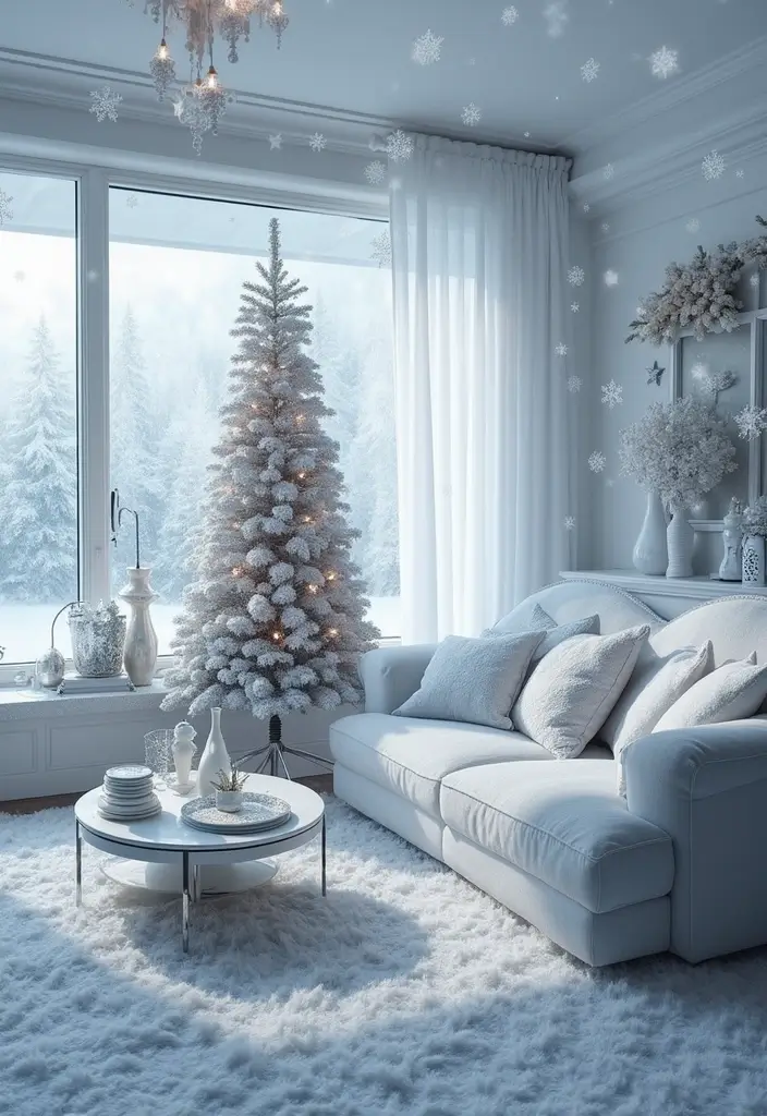 20 Stunning Christmas Living Room Decor Ideas for 2025 That Will Blow Your Mind! - 18. Winter Wonderland Scene