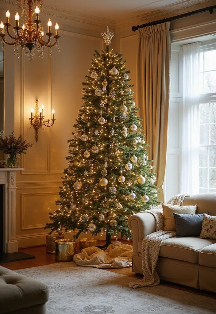 20 Stunning Christmas Living Room Decor Ideas for 2025 That Will Blow Your Mind! - 2. Glamorous Gold and Silver