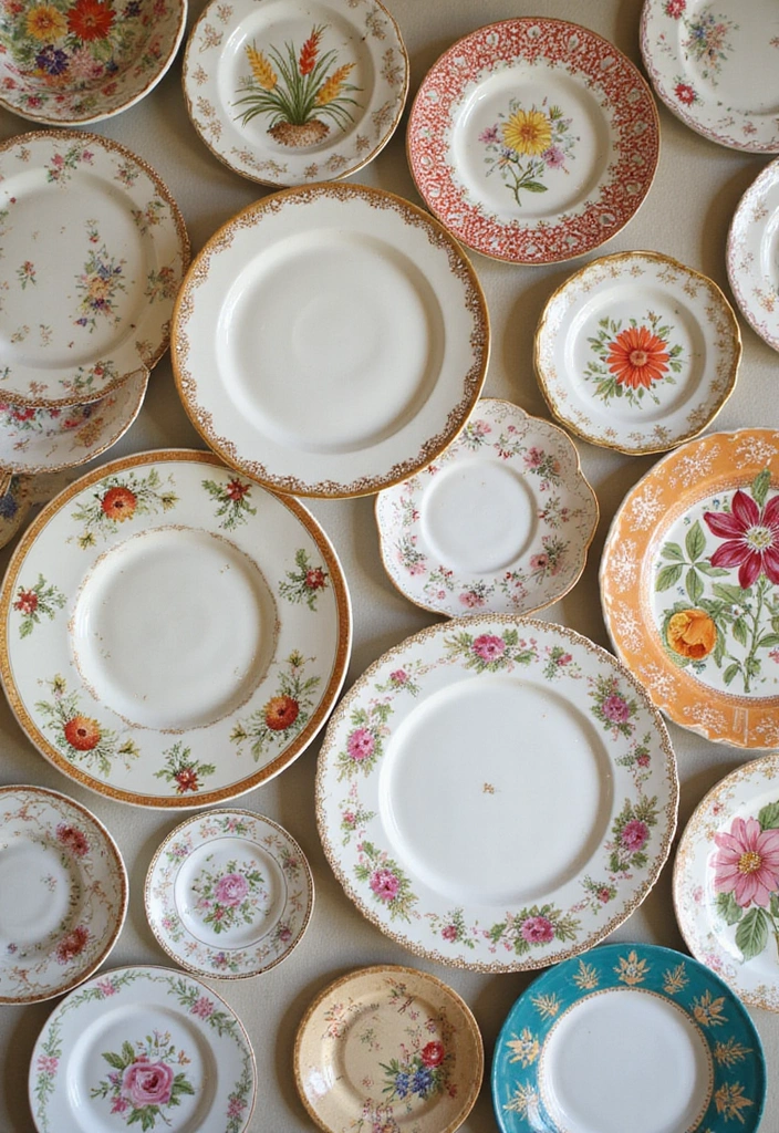 20 Unique Wall Art Ideas That Will Turn Your Blank Walls into a Masterpiece in 30 min! - 10. Vintage Plates Display