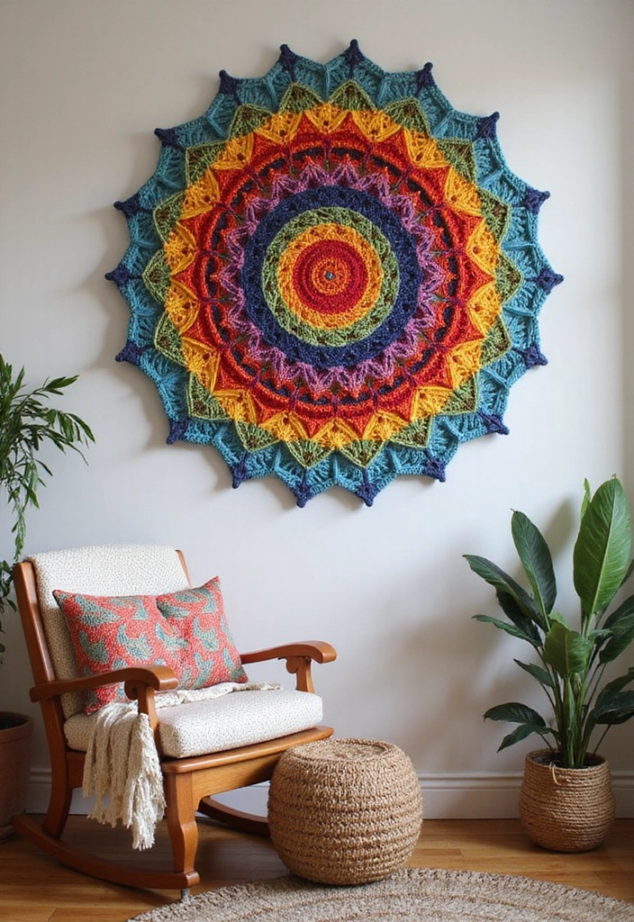 20 Unique Wall Art Ideas That Will Turn Your Blank Walls into a Masterpiece in 30 min! - 17. Yarn Art