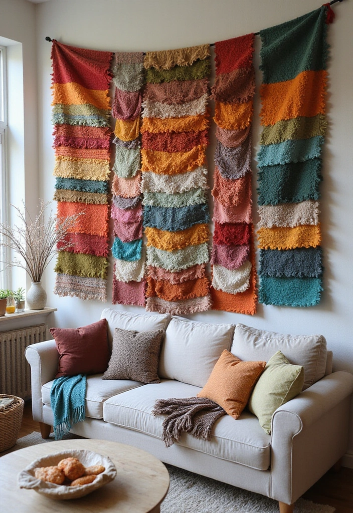 20 Unique Wall Art Ideas That Will Turn Your Blank Walls into a Masterpiece in 30 min! - 6. Fabric Wall Art