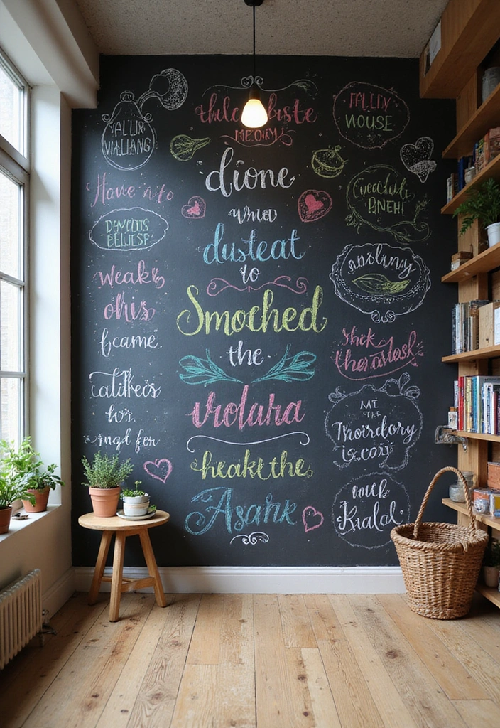 20 Unique Wall Art Ideas That Will Turn Your Blank Walls into a Masterpiece in 30 min! - 9. Chalkboard Wall Art