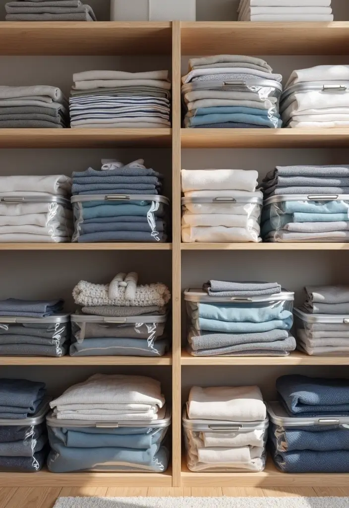 21 Clothes Organization Hacks That Will Change Your Closet Forever (You Won't Believe #10!) - 7. Utilize Clear Storage Bags for Unseen Items