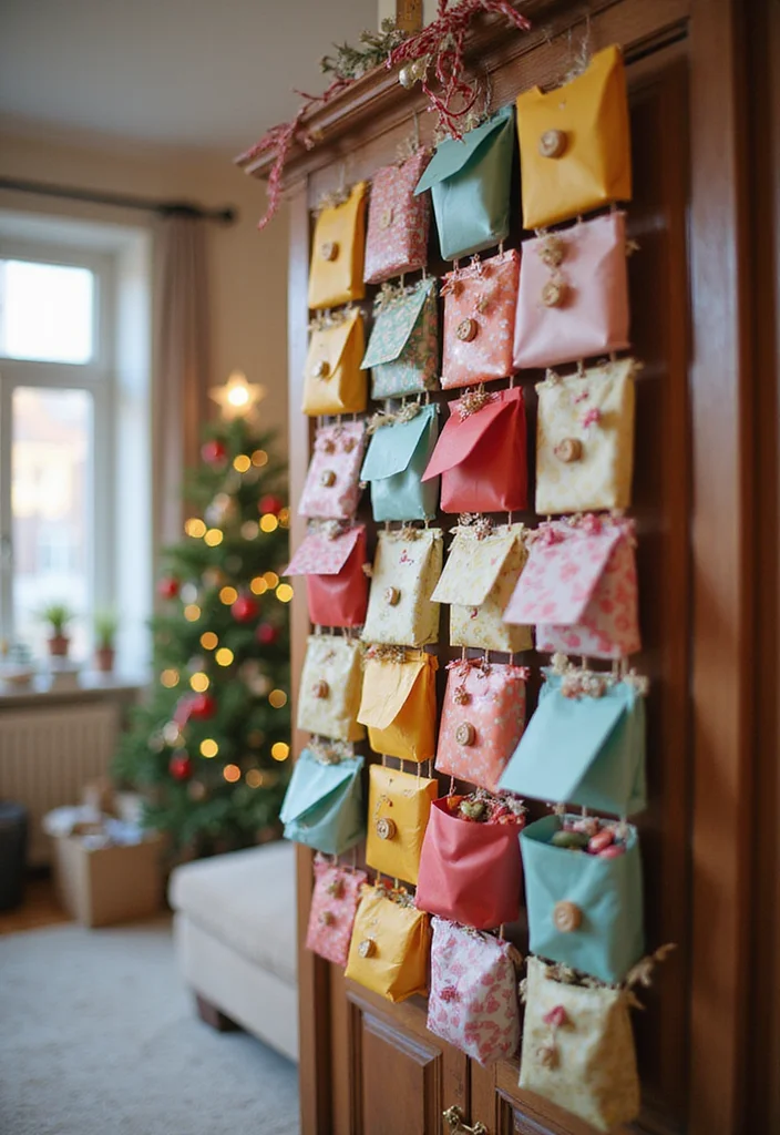 22 Cozy Holiday Decor Ideas for Your Apartment Living Room That Will Spark Joy! - 3. DIY Advent Calendar