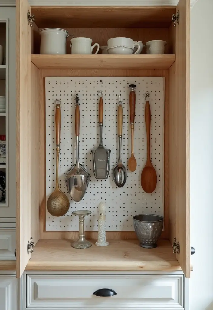 24 Cupboard Organization Hacks That Will Change Your Life Forever (You Won't Believe #5!) - 11. Use a Pegboard for Utensils
