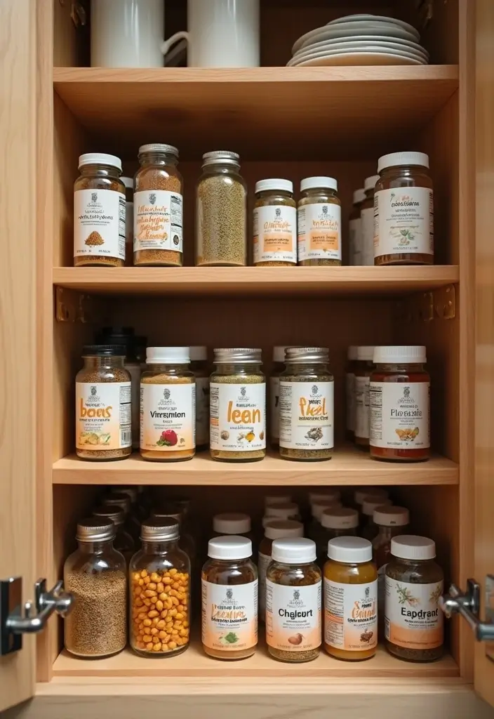 24 Cupboard Organization Hacks That Will Change Your Life Forever (You Won't Believe #5!) - 23. Use a Spice Rack for Supplements