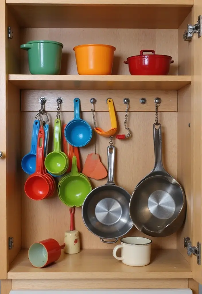 24 Cupboard Organization Hacks That Will Change Your Life Forever (You Won't Believe #5!) - 4. Hooks for Utensils and Tools