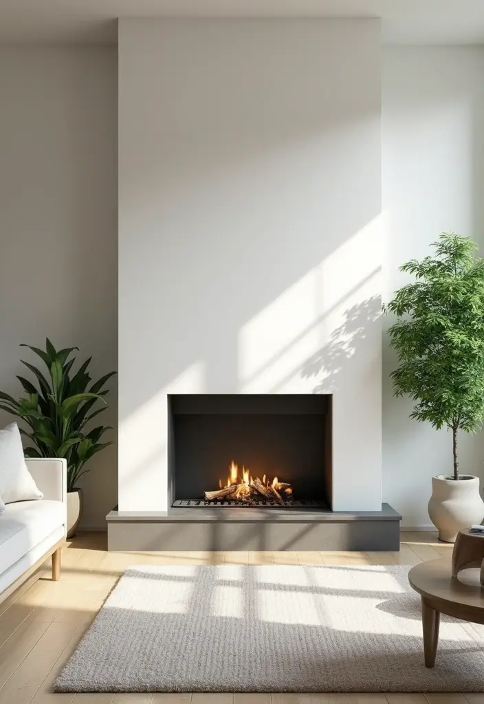 25 Cozy Living Room Ideas with Fireplace That Will Make You Want to Curl Up! - 14. Bright and Airy with a Glass Fireplace