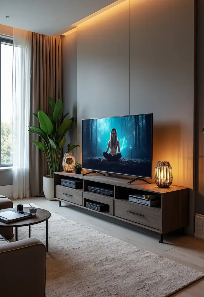 25 Epic Minecraft Living Room Ideas That Will Transform Your Space Into a Gamer's Paradise! - 11. Gaming Console Display