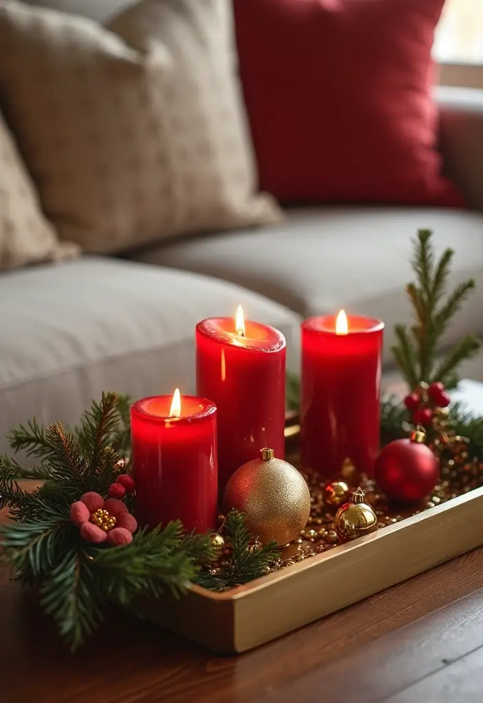 25 Stunning Christmas Decor Ideas for Your Living Room in Gold and Red (You Won't Believe #12!) - 19. Gold and Red Decorative Trays