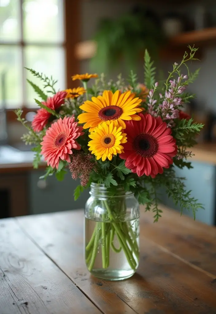25 Stunning Kitchen Table Centerpiece Ideas That Will Leave Your Guests Speechless! - 1. Fresh Floral Arrangements