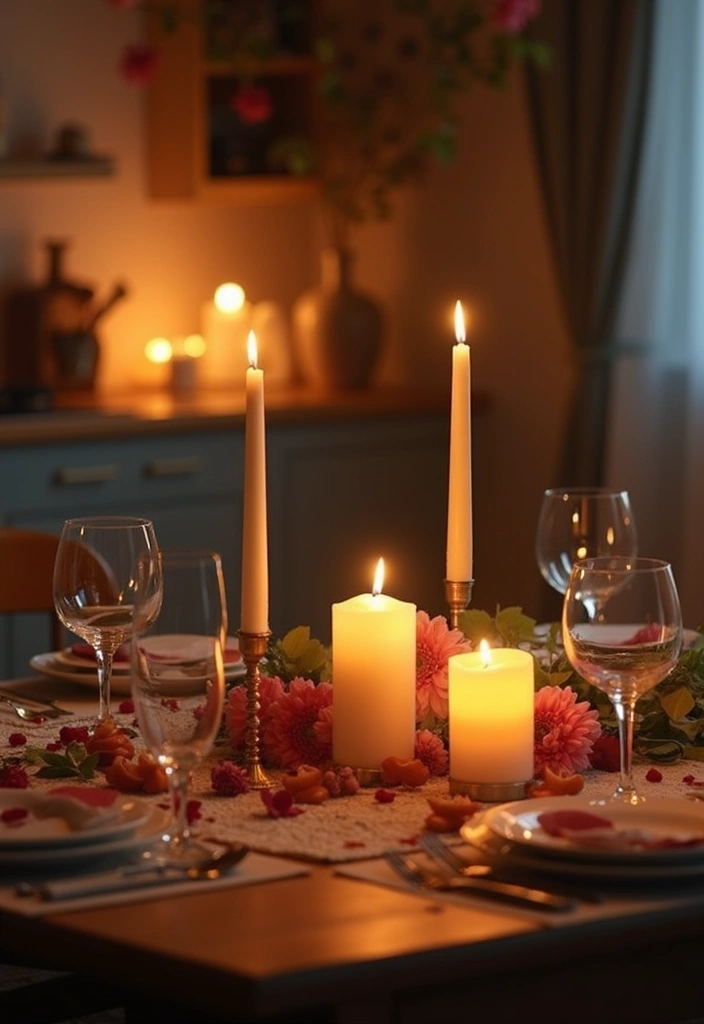 25 Stunning Kitchen Table Centerpiece Ideas That Will Leave Your Guests Speechless! - 14. Candlelit Elegance