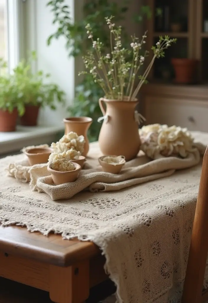 25 Stunning Kitchen Table Centerpiece Ideas That Will Leave Your Guests Speechless! - 22. Textured Fabrics