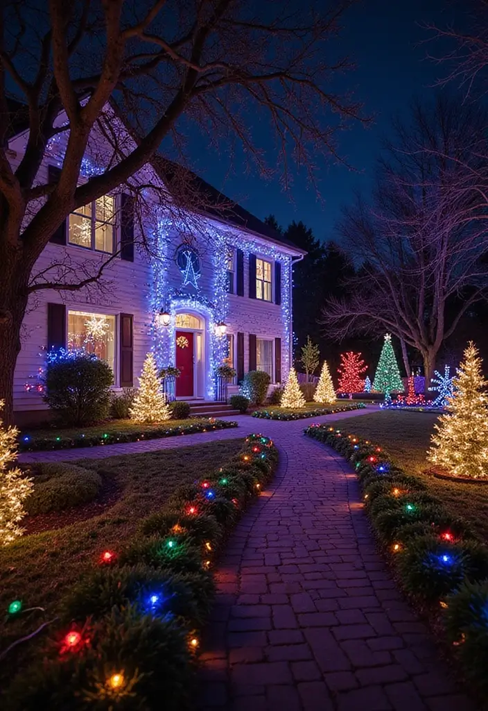 25 Stunning Outdoor Christmas Decor Ideas That Will Make Your Neighbors Jealous! - 1. Enchanted Light Displays