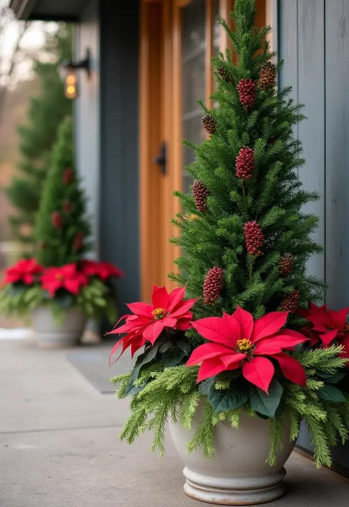 25 Stunning Outdoor Christmas Decor Ideas That Will Make Your Neighbors Jealous! - 20. Festive Planters