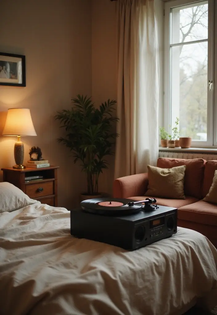 26 Cozy Bedroom Ideas for Couples That Will Ignite Your Romance (You Won't Believe #7!) - 20. Intimate Music Setup