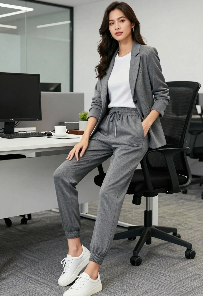 15 Chic Office Outfits That’ll Make You the Boss of Style (You Won't Believe #18!) - 11. The Chic Athleisure Blend 1