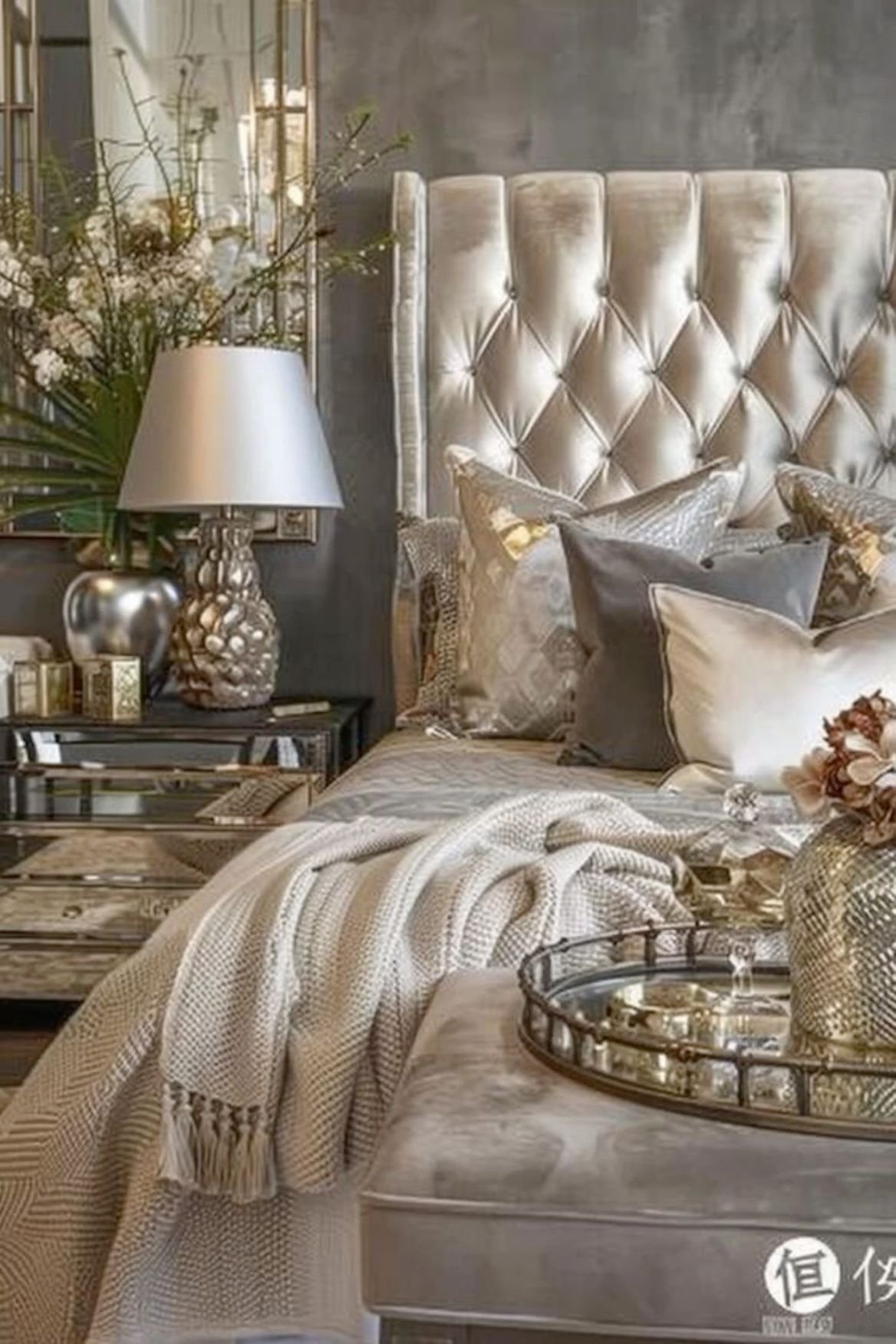 21 Jaw-Dropping Bedroom Transformations Under $200 (You Won't Believe #15!) - 15. Shocking Glam with Metallics! 4