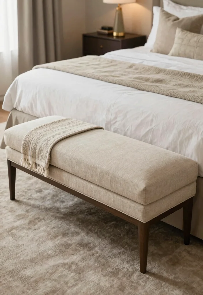 21 Jaw-Dropping Bedroom Transformations Under $200 (You Won't Believe #15!) - 17. Add a Bench or Ottoman 2