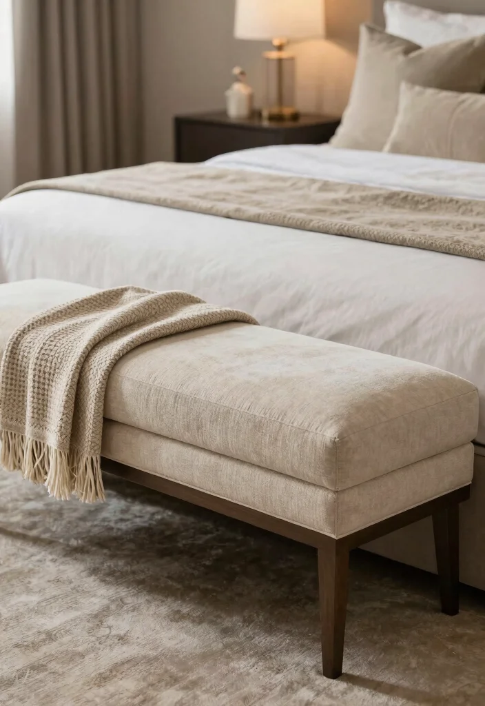 21 Jaw-Dropping Bedroom Transformations Under $200 (You Won't Believe #15!) - 17. Add a Bench or Ottoman 4