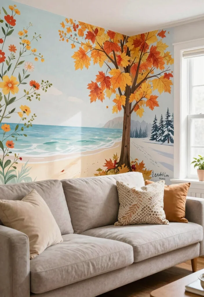 15 Creative Wall Art Ideas That'll Transform Your Space in Minutes! - 10. Seasonal Rotating Art 1