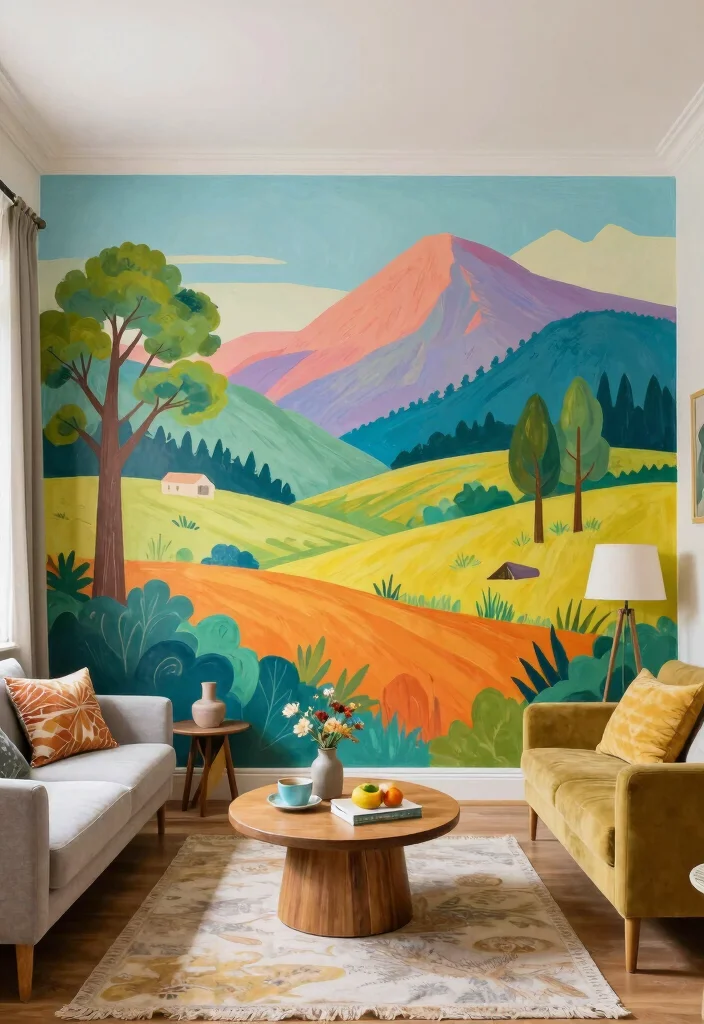 15 Creative Wall Art Ideas That'll Transform Your Space in Minutes! - 14. Paint Your Own Mural 1