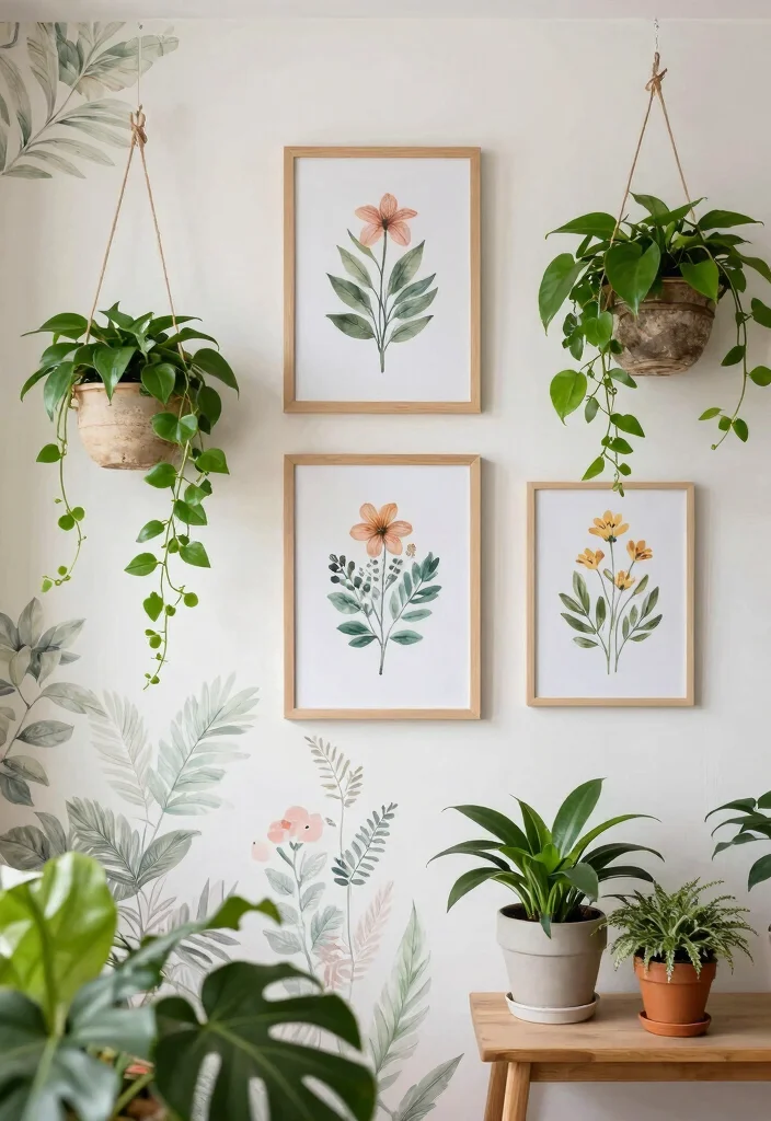 15 Creative Wall Art Ideas That'll Transform Your Space in Minutes! - 4. Botanical Prints and Greenery 1