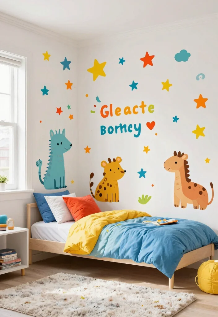 15 Creative Wall Art Ideas That'll Transform Your Space in Minutes! - 5. Wall Decals for Fun 1