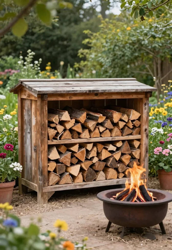 18 Jaw-Dropping Backyard Decor Ideas That'll Turn Your Yard into a Paradise! - 10. Cozy Firewood Storage 1