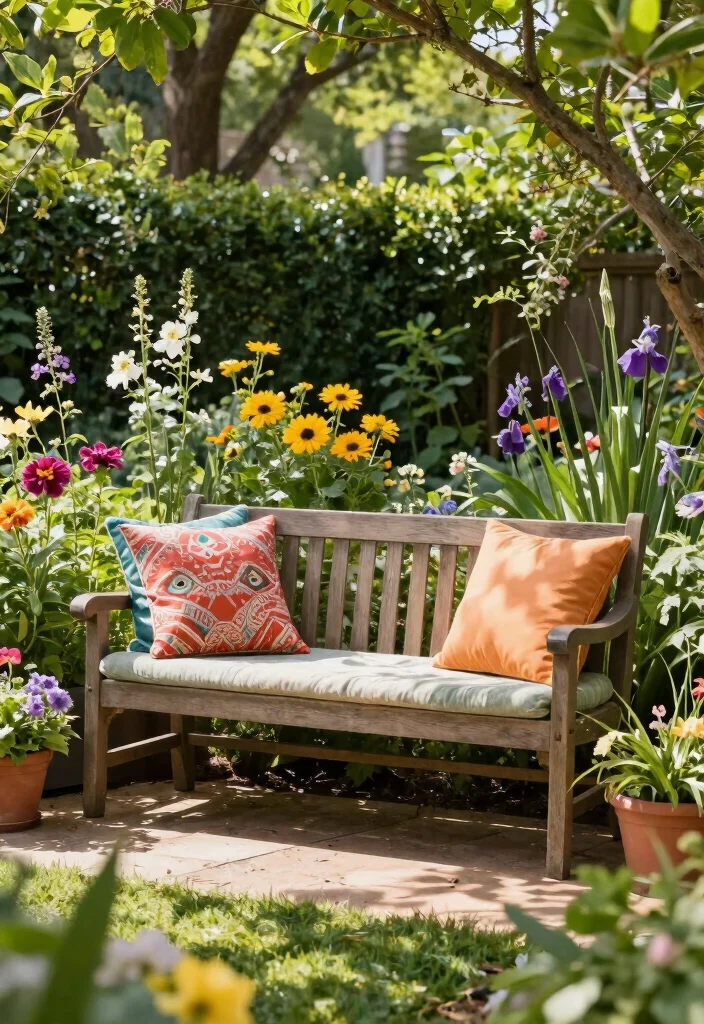 18 Jaw-Dropping Backyard Decor Ideas That'll Turn Your Yard into a Paradise! - 15. Garden Bench Retreat 1