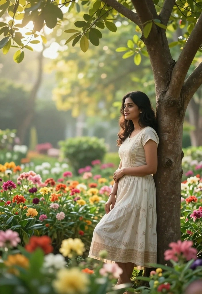 25 Pinterest-Worthy Poses for Women That Will Make You Look Like a Model! - 14. The Serene Garden 1