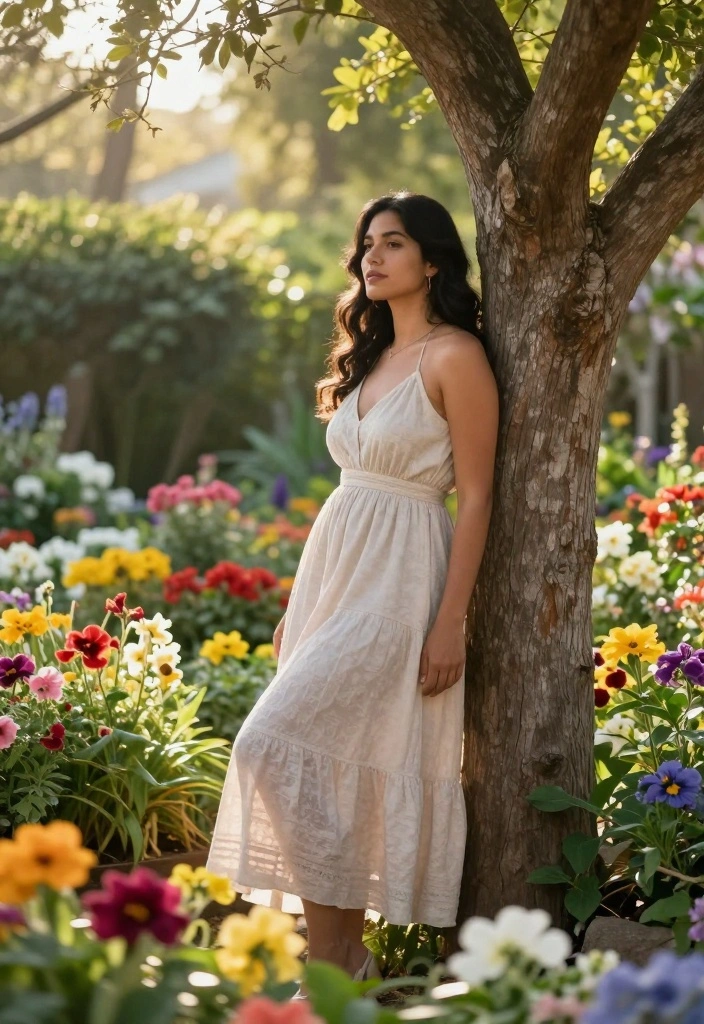 25 Pinterest-Worthy Poses for Women That Will Make You Look Like a Model! - 14. The Serene Garden 2