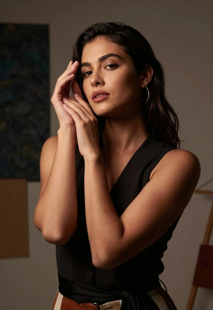 25 Pinterest-Worthy Poses for Women That Will Make You Look Like a Model! - 24. The Expressive Hands 1