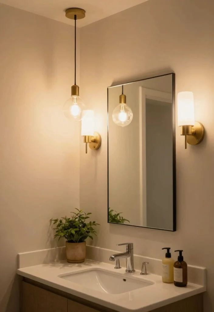 15 Bathroom Ideas for a Functional and Stylish Everyday Space - 5. Unique Lighting Fixtures 1