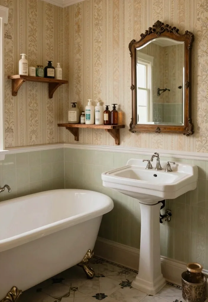 15 Bathroom Ideas for a Functional and Stylish Everyday Space - 6. Vintage Charm 1